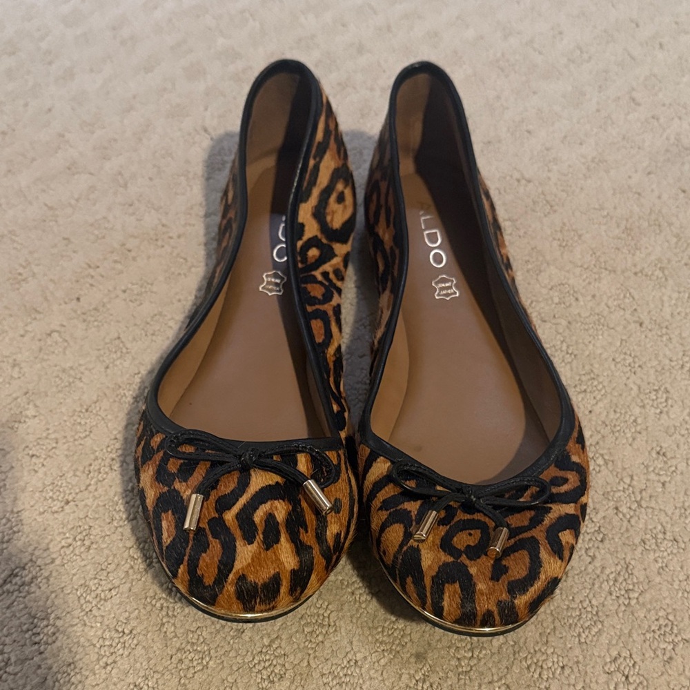 ALDO Animal Print Flats with Black Trim